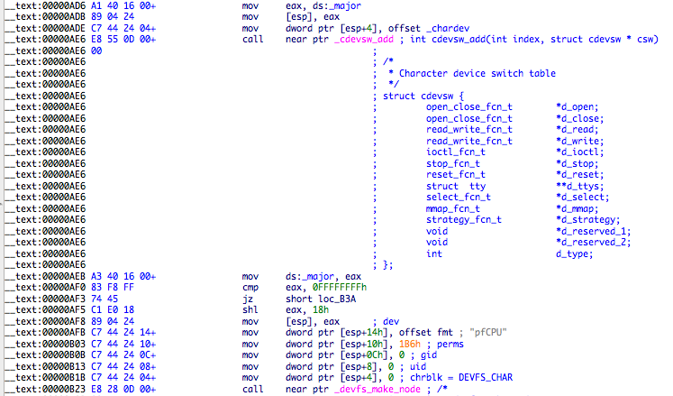 dev pfcpu and ioctl