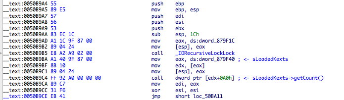 lookup kext disassembly