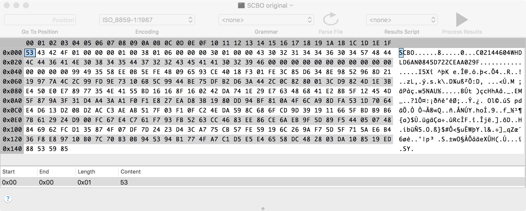 scbo hexdump